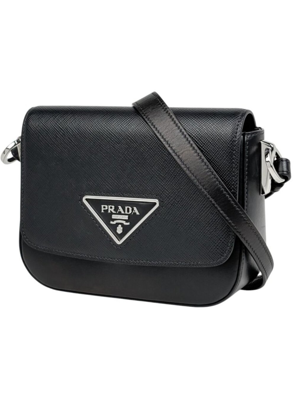 Prada Shoulder Bag Identity Saffiano Leather Nero